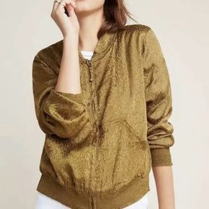Maeve by Anthropologie olive animal print track jacket